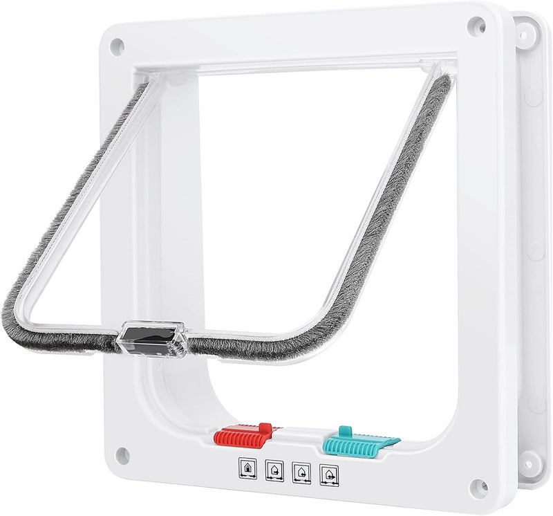 Lessmon Cat Door, Safety Pet Door with 4 Way Lock, Weatherproof & Easy Installation Cat Flap Door for Interior Exterior Door, Window, Wall(X-Large, 7.87in x 8.66in Flap) - Image 1